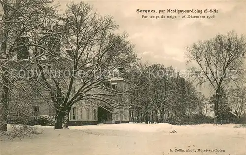 AK / Ansichtskarte Montigny sur Loing Chateau de Sorques en hiver Montigny sur Loing