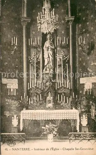 AK / Ansichtskarte Nanterre Interieur de l eglise Chapelle Sainte Genevieve Nanterre