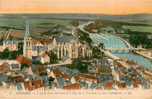 AK / Ansichtskarte Auxerre Eglise Saint Germain Pont de la Tournelle vus de la Cathedrale Auxerre