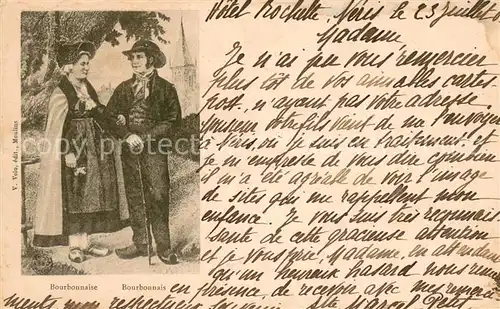 AK / Ansichtskarte Bourbonnais_Region Une Bourbonnaise et un Bourbonnais Bourbonnais Region