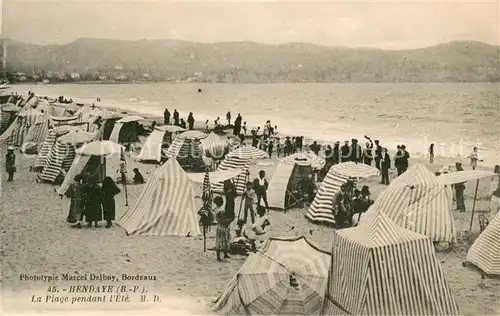 AK / Ansichtskarte Hendaye_Pyrenees_Atlantiques La Plage pendant l Ete Hendaye_Pyrenees