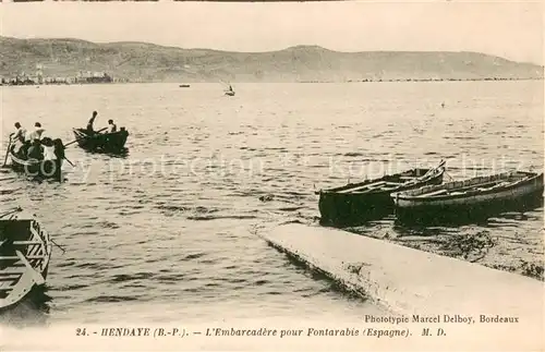 AK / Ansichtskarte Hendaye_Pyrenees_Atlantiques Embarcadere pour Fontarabie Hendaye_Pyrenees
