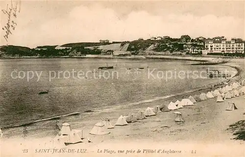 AK / Ansichtskarte Saint Jean de Luz La Plage vue prise de lHotel d Angleterre Saint Jean de Luz