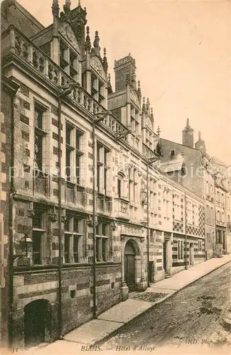 AK / Ansichtskarte Blois_Loir_et_Cher Hotel d Alluye Blois_Loir_et_Cher