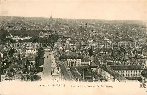 AK / Ansichtskarte Paris Vue prise a louest du Pantheon Paris