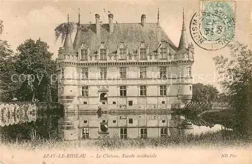 AK / Ansichtskarte Azay le Rideau Chateau facade occidentale Schloss Azay le Rideau