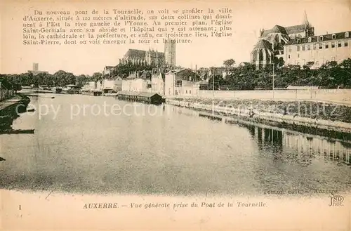 AK / Ansichtskarte Auxerre Vue generale prise du Pont de la Tournelle Auxerre