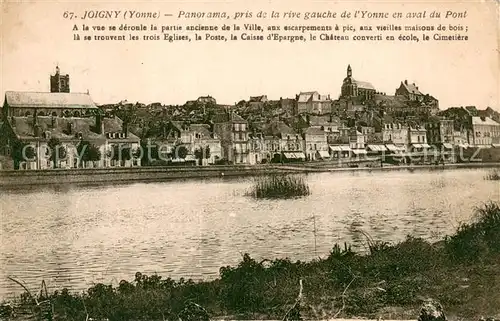 AK / Ansichtskarte Joigny_Yonne Panorama Rive gauche de l Yonne en aval du pont Joigny Yonne