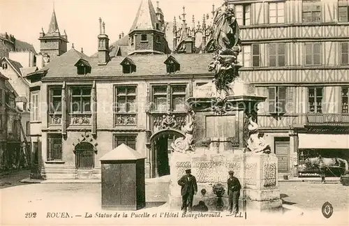 AK / Ansichtskarte Rouen Statue de la Pucelle Hotel Bourgtherould Rouen