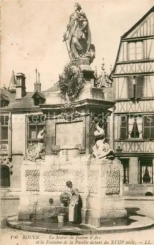 AK / Ansichtskarte Rouen Statue de Jeanne d Arc Fontaine de la Pucelle XVIIIe siecle Monument Rouen
