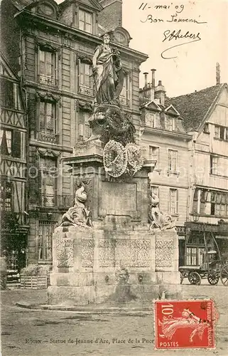 AK / Ansichtskarte Rouen Statue de Jeanne d Arc Monument Place de la Pucellle Rouen