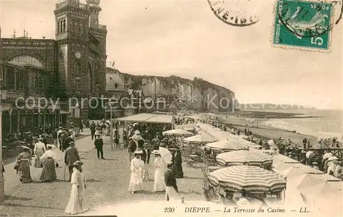 AK / Ansichtskarte Dieppe_Seine Maritime Terrasse du casino et la plage Dieppe Seine Maritime