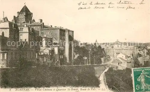 AK / Ansichtskarte Aubenas Vieux chateau et Quartier Saint Benoit Route de Vals Aubenas