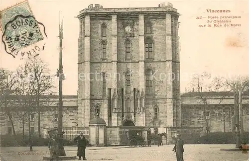 AK / Ansichtskarte Vincennes Porte principale du chateau Rue de Paris Vincennes