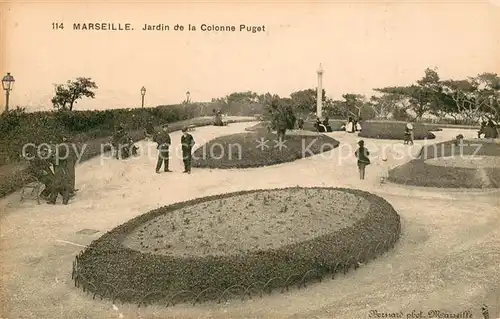 AK / Ansichtskarte Marseille_Bouches du Rhone Jardin de la Colonne Puget Marseille