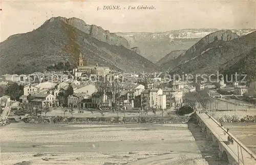 AK / Ansichtskarte Digne les Bains Vue generale Pont sur la Bleone Alpes Digne les Bains