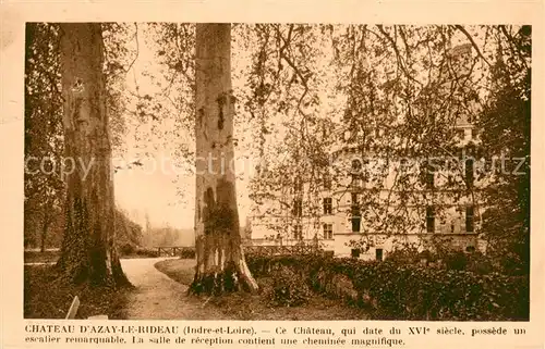 AK / Ansichtskarte Azay le Rideau Chateau XVIe siecle Schloss Azay le Rideau
