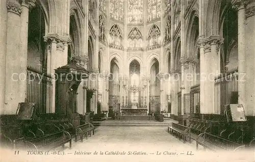 AK / Ansichtskarte Tours_Indre et Loire Interieur de la Cathedrale Saint Gatien Choeur Tours Indre et Loire