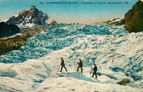 AK / Ansichtskarte Chamonix Mont Blanc Traversee du Glacier des Bossons Chamonix