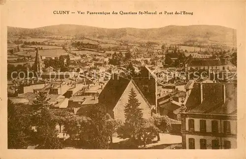 AK / Ansichtskarte Cluny Vus Panoramique des Quartiers St Marcel et Pont de l Etang Cluny