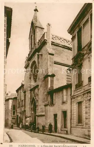 AK / Ansichtskarte Narbonne_Aude Eglise Saint Sebastien Narbonne Aude