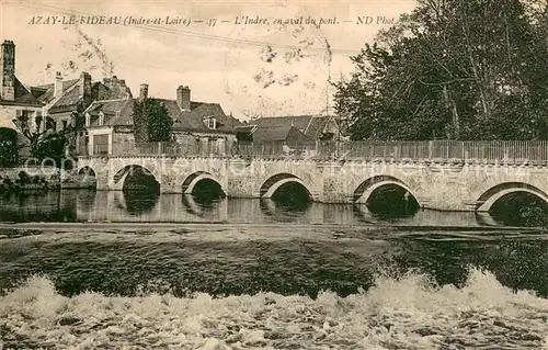 AK / Ansichtskarte Azay le Rideau Indre en aval du pont Azay le Rideau