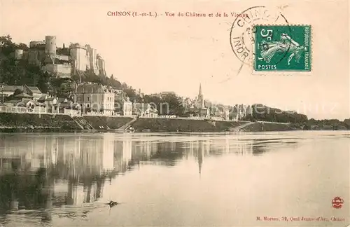 AK / Ansichtskarte Chinon_Indre_et_Loire Vue du Chateau et de la Vienne Chinon_Indre_et_Loire