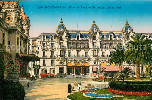 AK / Ansichtskarte Monte Carlo Hotel de Paris et Entree du Casino Monte Carlo