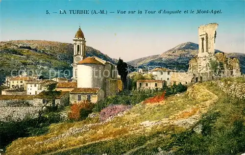 AK / Ansichtskarte La_Turbie Vue sur la Tour dAuguste et le Mont Agel La_Turbie