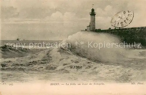 AK / Ansichtskarte Brest_Finistere La Jetee un Jour de Tempete Brest_Finistere