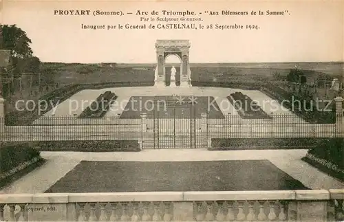AK / Ansichtskarte Proyart Arc de Triomphe Aux Defenseurs de la Somme Proyart