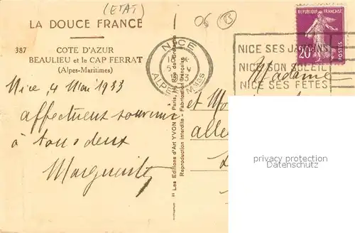 AK / Ansichtskarte Beaulieu sur Mer et le Cap Ferrat Beaulieu sur Mer