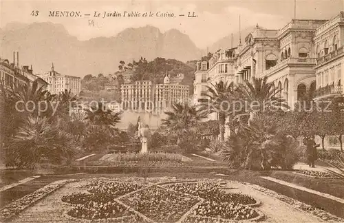 AK / Ansichtskarte Menton_Alpes_Maritimes Le Jardin Public et le Casino Menton_Alpes_Maritimes