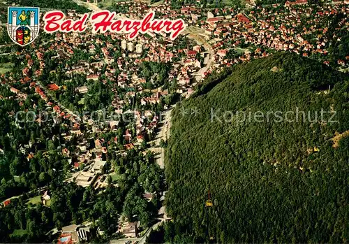AK / Ansichtskarte Bad_Harzburg Fliegeraufnahme Kurpark Seilbahn Burgberg Bad_Harzburg