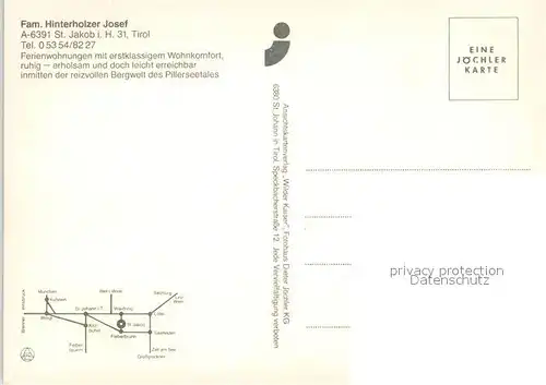 AK / Ansichtskarte St_Jakob_Pillersee Ferienwohnung Hinterholzer St_Jakob_Pillersee