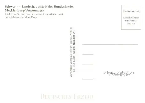 AK / Ansichtskarte Schwerin_Mecklenburg Fliegeraufnahme See Altstadt Schloss Dom Schwerin_Mecklenburg