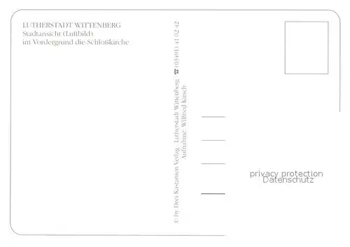 AK / Ansichtskarte Wittenberg_Lutherstadt Fliegeraufnahme mit Schlosskirche Wittenberg_Lutherstadt