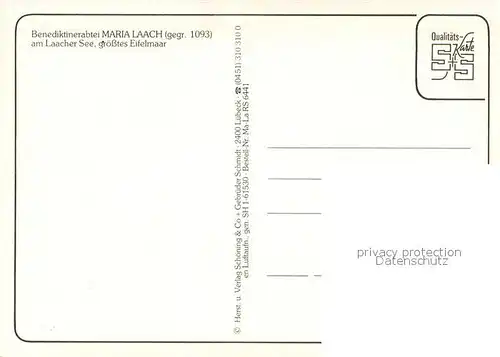 AK / Ansichtskarte Glees Fliegeraufnahme Benediktinerabtei Maria Laach mit Laacher See Eifelmaar Glees