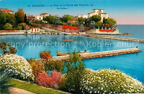 AK / Ansichtskarte Beaulieu sur Mer Le port et la Pointe des Fourmis Cote d Azur Beaulieu sur Mer
