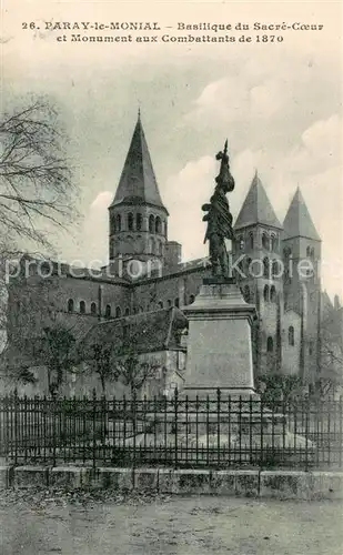 AK / Ansichtskarte Paray le Monial Basilique du Sacre Coeur Monument aux Combattants de 1870 Paray le Monial