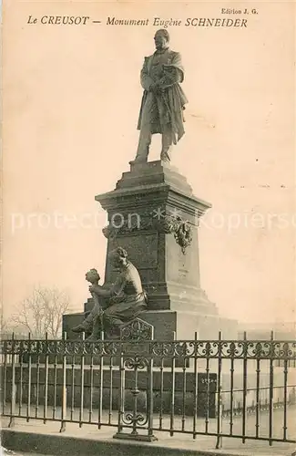 AK / Ansichtskarte Le_Creusot_Saone et Loire Monument Eugene Schneider Statue Le_Creusot_Saone et Loire