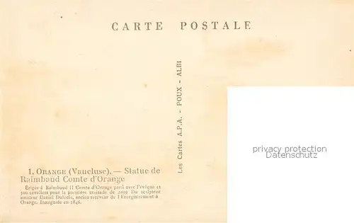 AK / Ansichtskarte Orange_Vaucluse Statue de Raimbaud Comte d Orange Orange Vaucluse