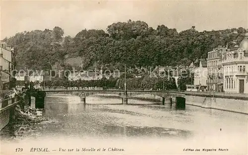 AK / Ansichtskarte Epinal_Vosges Vue sur la Moselle et le Chateau Epinal Vosges