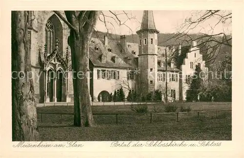 AK / Ansichtskarte Meisenheim_Glan Portal der Schlosskirche mit Schloss Meisenheim_Glan