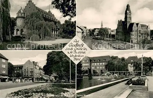 AK / Ansichtskarte Gladbeck Haus Wittringen Rathausplatz mit Hochstr Rathaus Jovy Platz Gladbeck