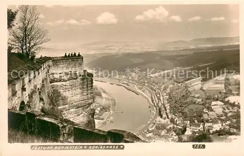 AK / Ansichtskarte Koenigstein_Saechsische_Schweiz Festung Koenigstein Koenigsnase Koenigstein_Saechsische