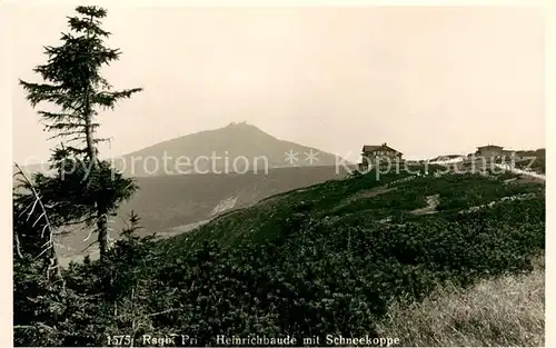 AK / Ansichtskarte Riesengebirge Heinrichbaude mit Schneekoppe Riesengebirge