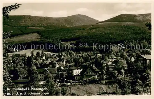 AK / Ansichtskarte Krummhuebel_Riesengebirge mit Blick zur Schneekoppe Krummhuebel Riesengebirge