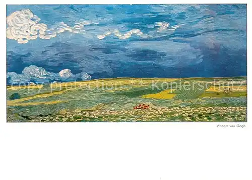 AK / Ansichtskarte Van_Gogh_Vincent Felder bei aufsteigendem Unwetter  