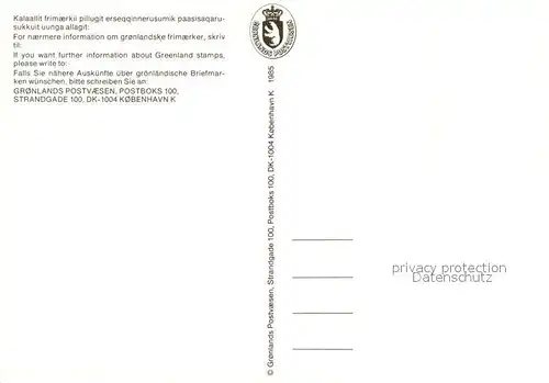 AK / Ansichtskarte Briefmarke_auf_Ak Kalaallit Nunaat Gronland  Briefmarke_auf_Ak